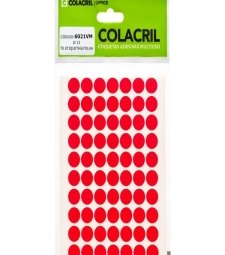 Etiqueta Adesiva Multiuso Redonda 13mm Vermelho - Colacril - 6021vm
