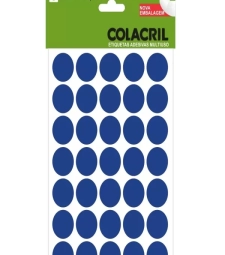 Imagem Etiqueta Adesiva Multiuso Redonda 19mm Azul - Colacril - 6001az de Encopel