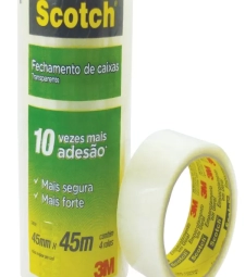 Imagem Fita Adesiva 45mm X 45mt Scotch Polipropileno - Pacote Com 4 Unid - 3m de Encopel