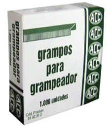GRAMPO PARA GRAMPEADOR 9/10 GALVANIZADO CAIXA COM 1000 UN - ACC