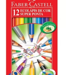 LÁPIS DE COR 12 CORES SUPER PONTA TRIANGULAR - FABER CASTELL 120512SP