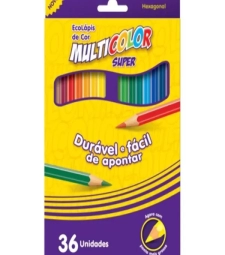 LÁpis De Cor 36 Cores Sextavado - Pacote Com 3 Unid - Multicolor