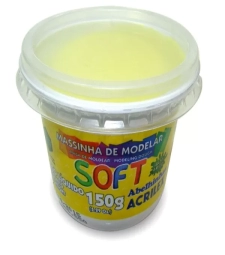 MASSA DE MODELAR SOFT 150G AMARELO LIMÃO - ACRILEX - 073150102   