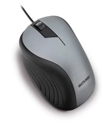 Imagem Mouse Com Fio Emborrachado Preto/cinza Usb - Multilaser - Mo225 de Encopel