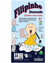 PAPEL FILIPINHO DECORADO A4 180G/M² - FELIPERSON - 01774