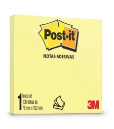 Imagem de capa de Bloco Adesivo Post-it 76mm X 102mm Amarelo Com 100 Folhas - 3m - 657