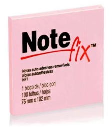 Imagem de capa de Bloco Adesivo Notefix 76mm X 102mm Rosa Com 100 Folhas - 3m