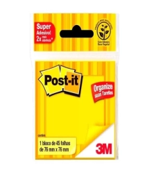 Imagem de capa de Bloco Adesivo Post It 76mm X 76mm Amarelo Neon Com 45 Folhas - 3m