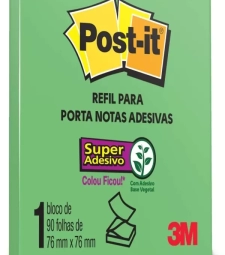 Imagem de capa de Refil Bloco Adesivo Post It 76mm X 76mm Verde Com 90 Folhas - 3m