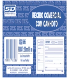 RECIBO COMERCIAL COM CANHOTO - 100 FOLHAS