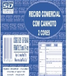 RECIBO COMERCIAL COM CANHOTO - 50 FOLHAS - PACOTE COM 10 UNIDADES