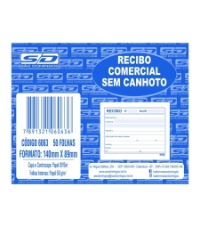 RECIBO COMERCIAL SEM CANHOTO 50 FOLHAS - SÃO DOMINGOS - 6063