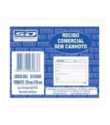 RECIBO COMERCIAL SEM CANHOTO PACOTE COM 20 BLOCOS - SÃO DOMINGOS - 6063