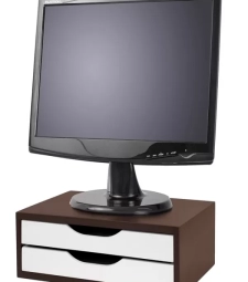 Imagem Suporte Para Monitor Com 2 Gavetas Tabaco Com Branco - Souza 3342 de Encopel