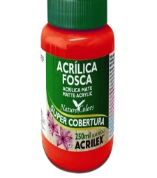 TINTA ACRÍLICA FOSCA 250ML VERMELHO FOGO - ACRILEX - 507