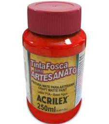 Imagem de capa de Tinta AcrÍlica Fosca Para Artesanato 250ml Vermelho Fogo - Acrilex 207