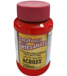 Imagem de capa de Tinta Pva Fosca Para Artesanato 250ml Vermelho Escarlate - Acrilex 508