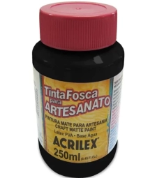 Imagem de capa de Tinta Pva Fosca Para Artesanato 250ml Preto - Acrilex 520