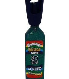 Tinta Dimensional Relevo Com Glitter 35ml Verde Esmeralda - Acrilex 213
