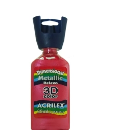 Imagem Tinta Dimensional Relevo Metallic 35ml Vermelho - Acrilex 555 de Encopel