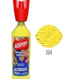 Tinta Para Tecido Acripuff 35ml Amarelo LimÃo - Acrilex 504