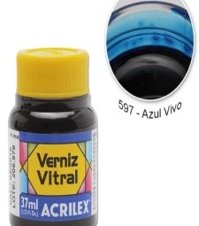 Imagem Verniz Vitral 37ml Azul Vivo - Acrilex 597 de Encopel