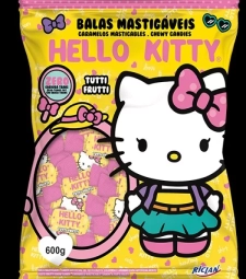 Bala Mastigavel Hello Kitty 600g Tutti Frutti
