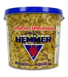 Imagem Azeitona Verde Hemmer 1,8kg Fatiada de Estrela Atacado
