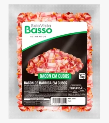 Imagem Bacon Em Cubo Bela Vista Basso 1kg de Mercadinho