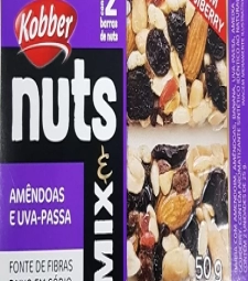 Imagem Barra De Cereal Nuts Kobber 50g Uva Passa de Estrela Atacado