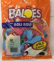 Imagem de capa de Baloes Boli Boli 6.5 Liso Sortido Pct C/50 Unid.