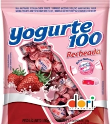 Imagem Bala Yogurte 100 Dori 600g Morango Recheado de Estrela Atacado