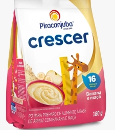 Imagem Cereal Piracanjuba 12 X 180g Crescer Banana/maca  de Estrela Atacado