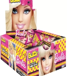Imagem Chicle Buzzy Tattoo 400g C/100 Tutti Frutti Barbie de Estrela Atacado