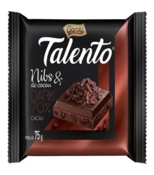 Imagem Chocolate Barra Garoto Talento Dark 15 X 75g Nibs De Cacau de Estrela Atacado