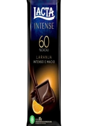 CHOCOLATE BARRA LACTA INTENSE 60% CACAU 17 X 85G LARANJA