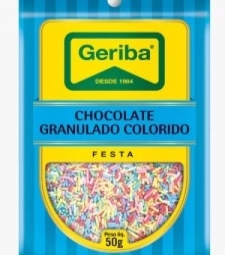 Imagem Chocolate Granulado Colorido Geriba 20 X 50g de Estrela Atacado