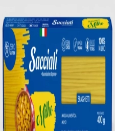 Macarrao Sacciali 12 X 400g Espaguete Milho Zero Gluten