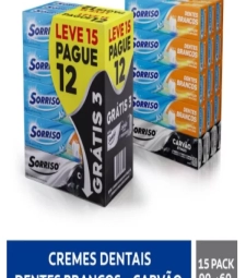 Imagem Pack Creme Dental Sorriso L15 Unid. P12 X 90g + 60g de Estrela Atacado
