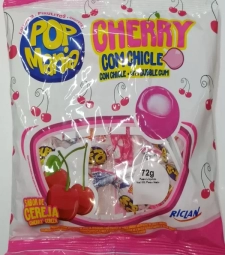 Pirulito Pop Mania 40 X 72g Cherry C/ Chicle