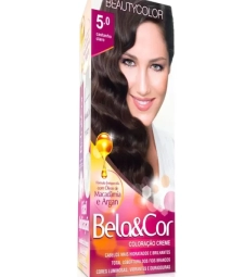 Imagem Tinta Para Cabelo Bela&cor Castanho Claro 5.0 de Mercadinho