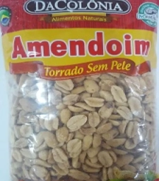 AMENDOIM DACOLONIA 18 X 500GR TORRADO S/ PELE