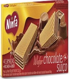 Imagem Wafer Ninfa 40 X 100g Chocolate Suico de Estrela Atacado