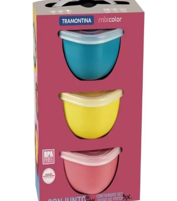 Cj Pote Pl Quad 3pcs Colors Polipropileno