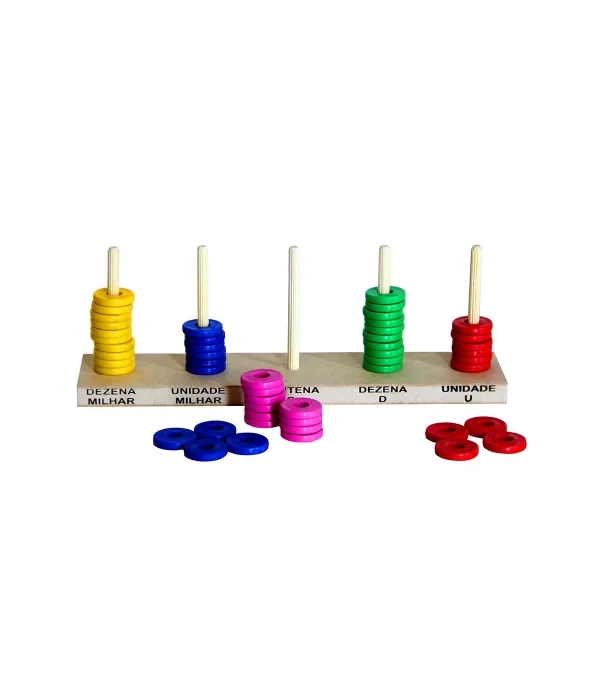 Brinquedo PedagÓgico Ábaco Aberto Colorido Com 50 Argolas - Carlu - 1909