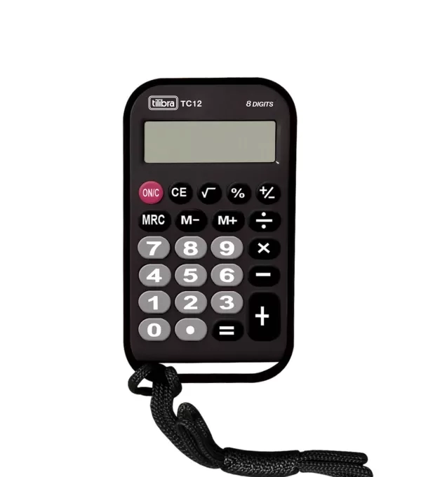 Calculadora De Bolso Com CordÃo 8 DÍgitos Preto - Tilibra - Tc12