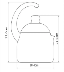 Chaleira Antiaderente 1,9l Paris Preta - Tramontina