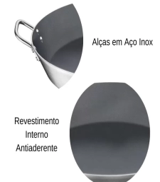 Paejeira Inox Com Revestimento Antiaderente 45cm Profissional - Tramontina