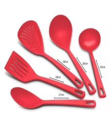 Conjunto Utensílios Nylon 5 Peças Utilita Vermelho - Tramontina