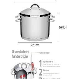 Caçarola Inox 20cm Solar Funda - Tramontina